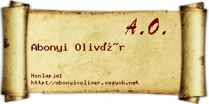 Abonyi Olivér névjegykártya