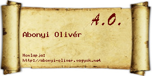 Abonyi Olivér névjegykártya