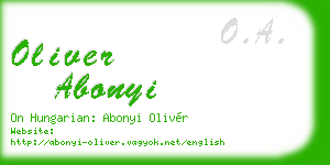 oliver abonyi business card